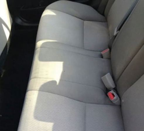 After: the same rear seat fully cleaned